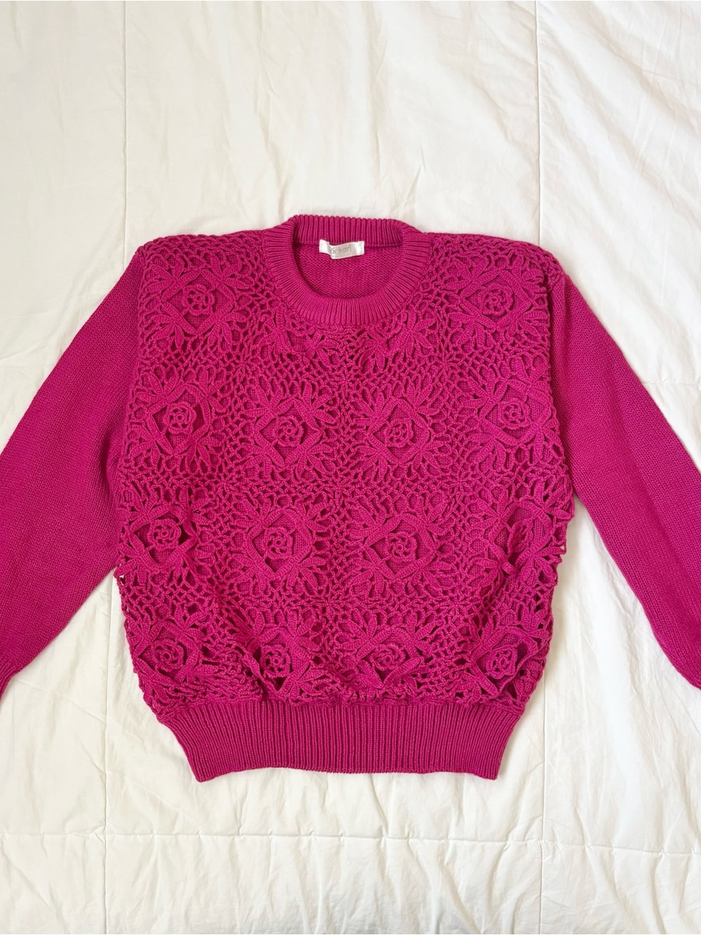 Magenta Knit Cropped Sweater